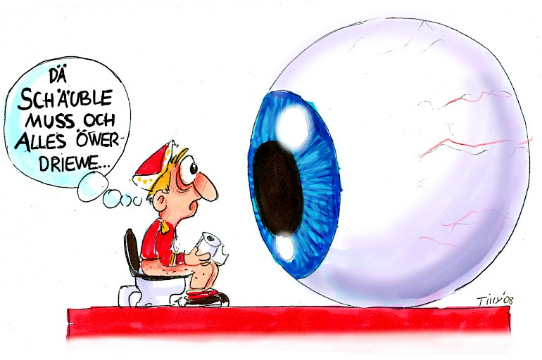 Karikatur: Schäubles Überwachung