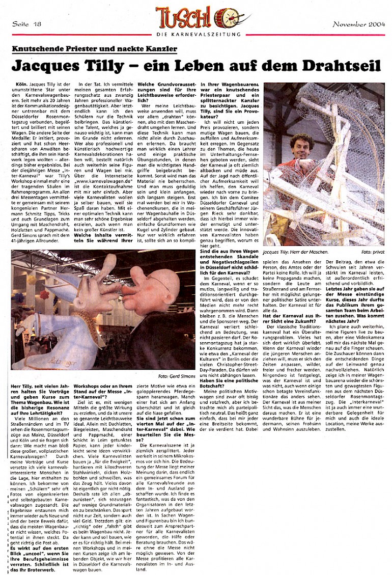 Karnevalszeitung "Tusch", November 2004 Artikel im Wortlaut [/pressespiegel/2004/p-2004-11-00-tusch/p-2004-11-00-tusch-txt/]