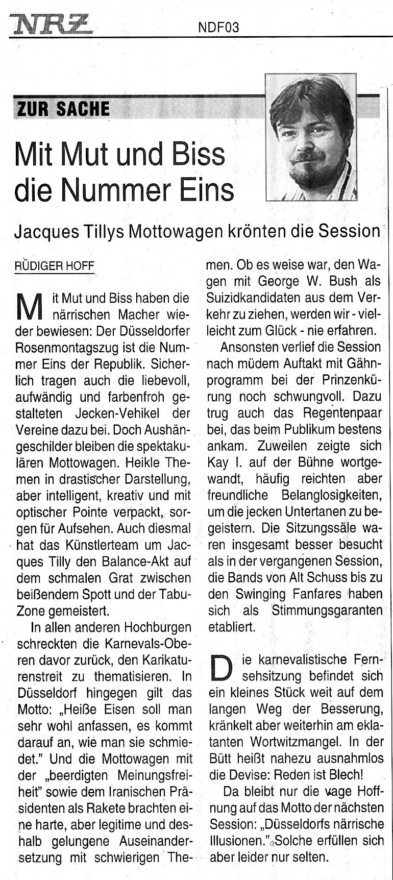 Neue Rhein Zeitung, 28.2.2006 Artikel im Wortlaut [/pressespiegel/2006/p-2006-03-00-tusch-fragenbogen/p-2006-02-28-nrz-txt/]