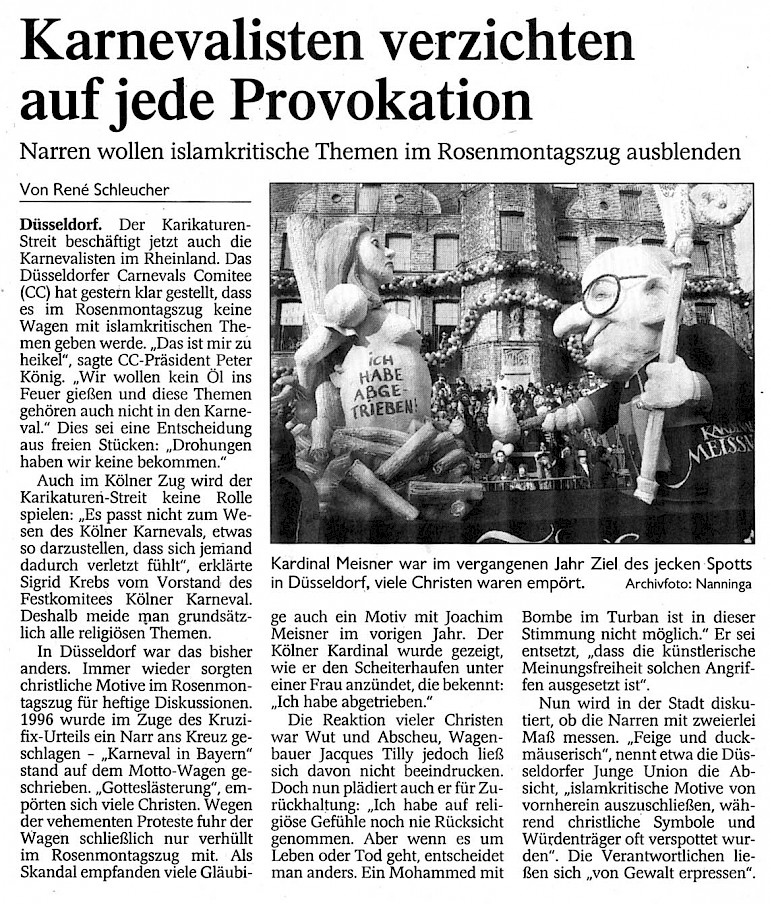 Westdeutsche Zeitung, 7.2.2006 Artikel im Wortlaut [/pressespiegel/2006/p-2006-02-07-wz/p-2006-02-07-wz-txt/]