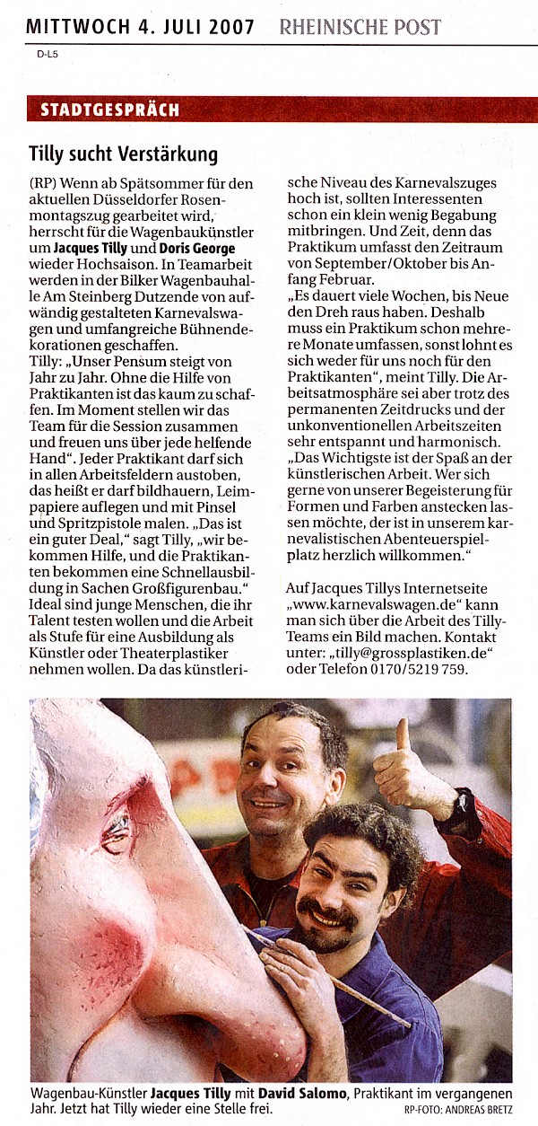 Rheinische Post Artikel im Wortlaut [/pressespiegel/2007/p-2007-07-04-rp-praktikant/p-2007-07-04-rp-praktikant-txt/]