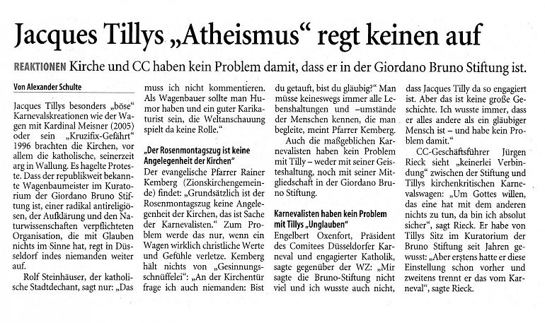 Westdeutsche Zeitung, 9.6.2007 Artikel im Wortlaut [/pressespiegel/2007/p-2007-06-09-wz-atheismus/p-2007-06-09-wz-atheismus-txt/]