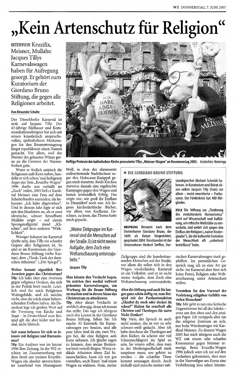 Westdeutsche Zeitung, 7.6.2007 Artikel im Wortlaut [/pressespiegel/2007/p-2007-06-07-wz-giordano/p-2007-06-07-wz-giordano-txt/]