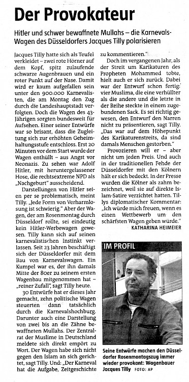 taz, 21.2.2007 Artikel im Wortlaut [/pressespiegel/2007/rosenmontag-2007/p-2007-02-21-taz-provokateur-txt/]