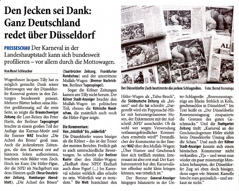 Westdeutsche Zeitung, 21.2.2007 Artikel im Wortlaut [/pressespiegel/2007/rosenmontag-2007/p-2007-02-21-wz-presseschau-txt/]