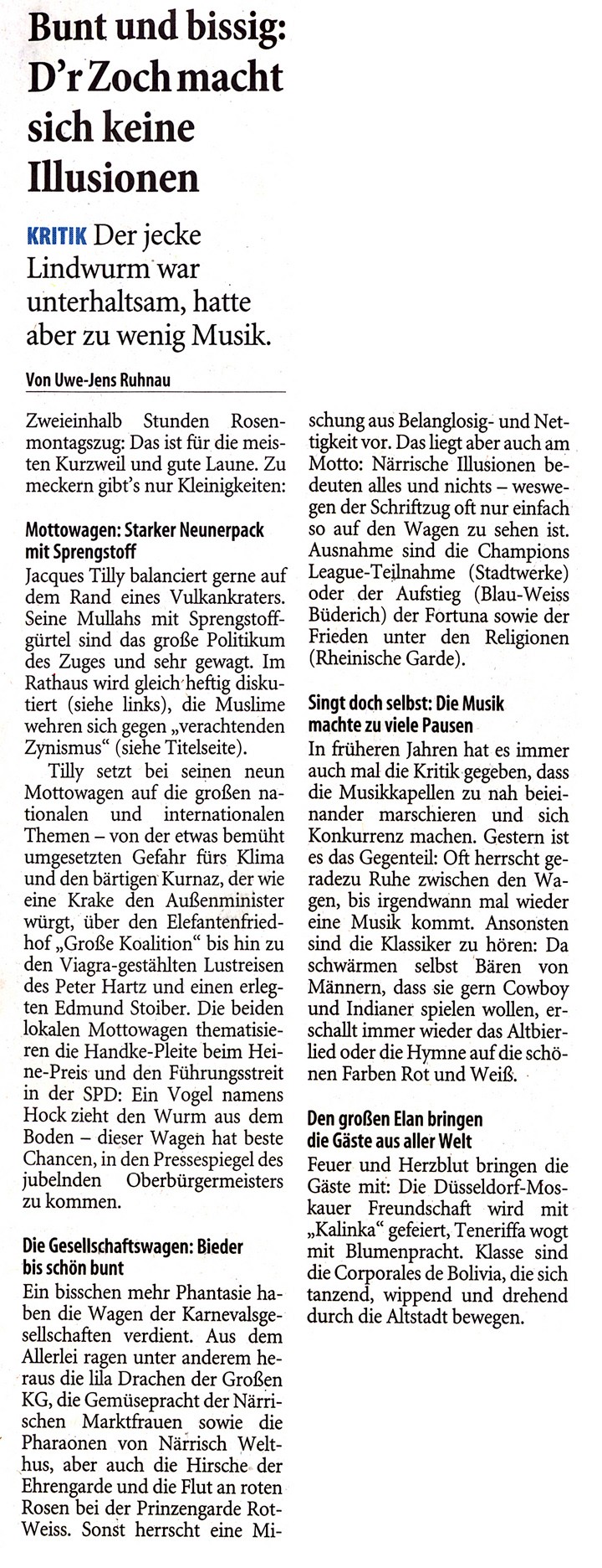 Westdeutsche Zeitung, 20.2.2007 Artikel im Wortlaut [/pressespiegel/2007/rosenmontag-2007/p-2007-02-20-wz-vulkankrater-txt/]