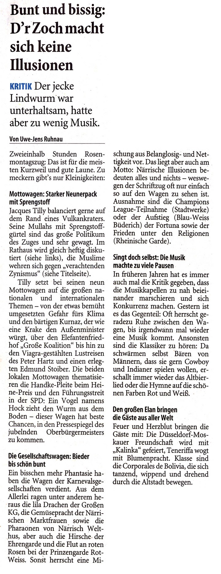 Westdeutsche Zeitung, 20.2.2007 Artikel im Wortlaut [/pressespiegel/2007/rosenmontag-2007/p-2007-02-20-wz-vulkankrater-txt/]