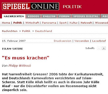 Spiegel Online, 15.2.2007 Artikel im Wortlaut auf Spiegel online [http://www.spiegel.de/politik/deutschland/0,1518,465355,00.html]