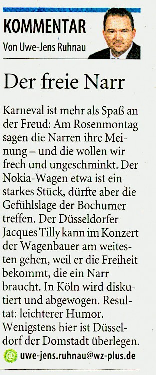 Westdeutsche Zeitung, 5.2.2008