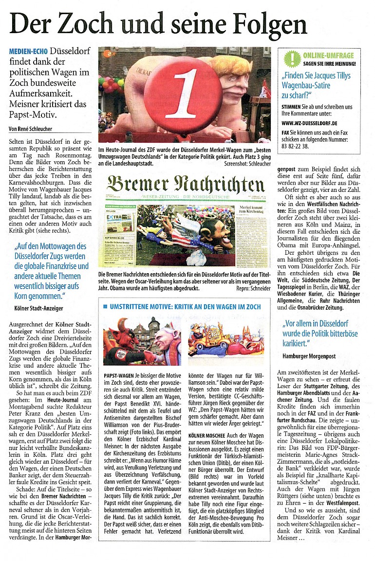 Westdeutsche Zeitung, 25.2.2009