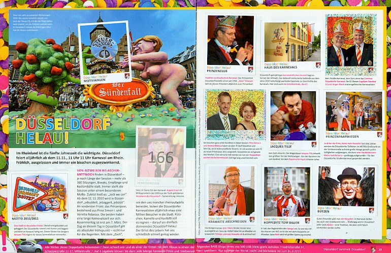Doppelseite zum Karneval im Panini-Heft zum Thema Düsseldorf