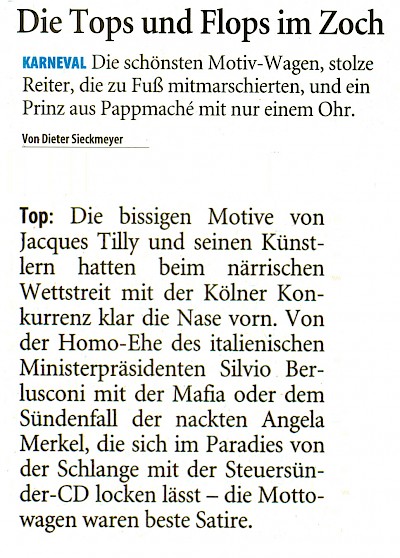 Westdeutsche Zeitung, 16.2.2010