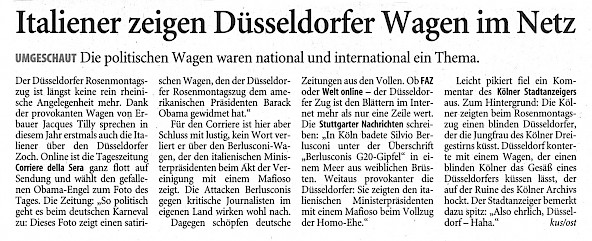 Westdeutsche Zeitung, 17.2.2010