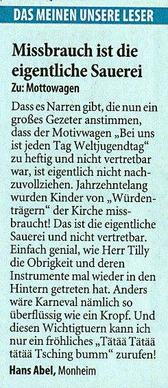 Westdeutsche Zeitung, 12.3.2011