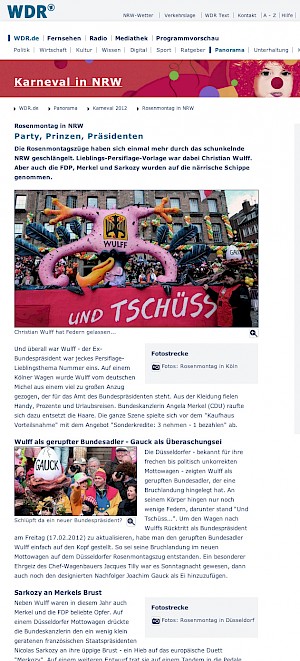 WDR online, Februar 2012