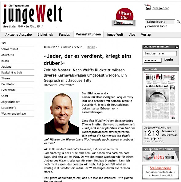 Junge Welt online, 18.2.2012