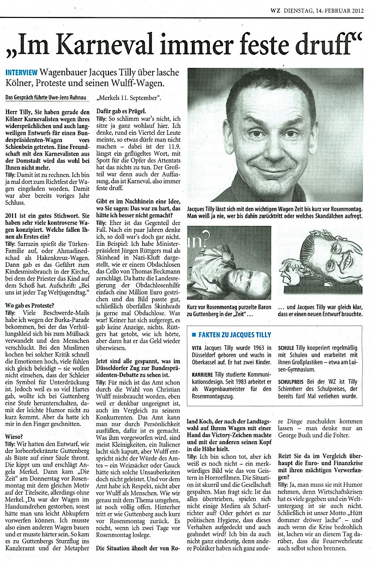 Westdeutsche Zeitung, 14.2.2012