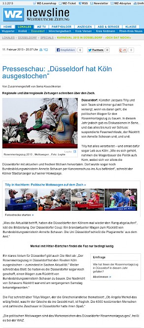 Westdeutsche Zeitung, 11.2.2013