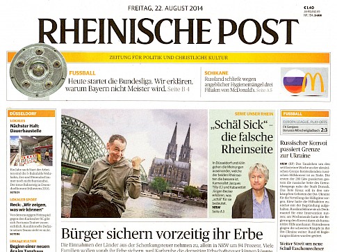 Rheinische Post, 22.8.2014, Titelseite