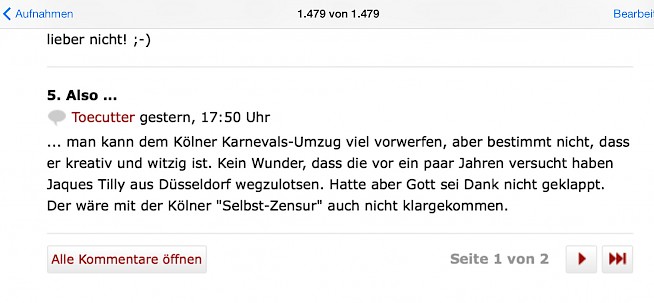 Kommentar zum Interview, Februar 2014