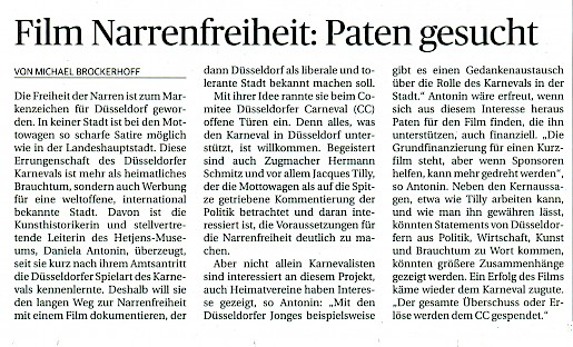 Rheinische Post, 1.2.2014 Mehr Artikel zum Thema