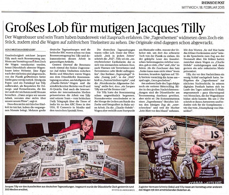 Rheinische Post, Medienfeedback, 18.2.2015