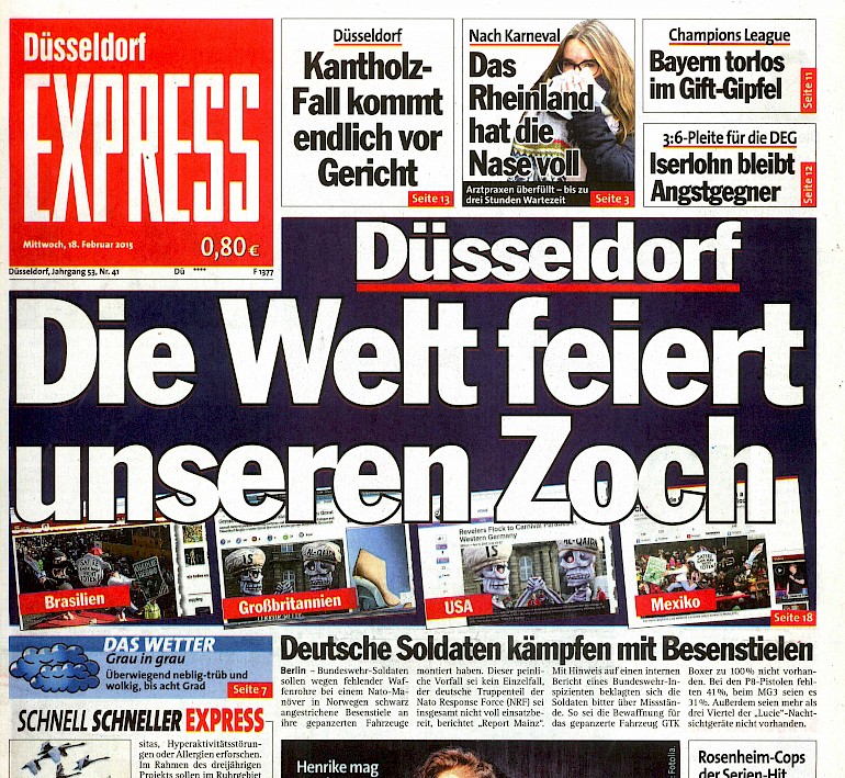 Express, Titelseite, 18.2.2015
