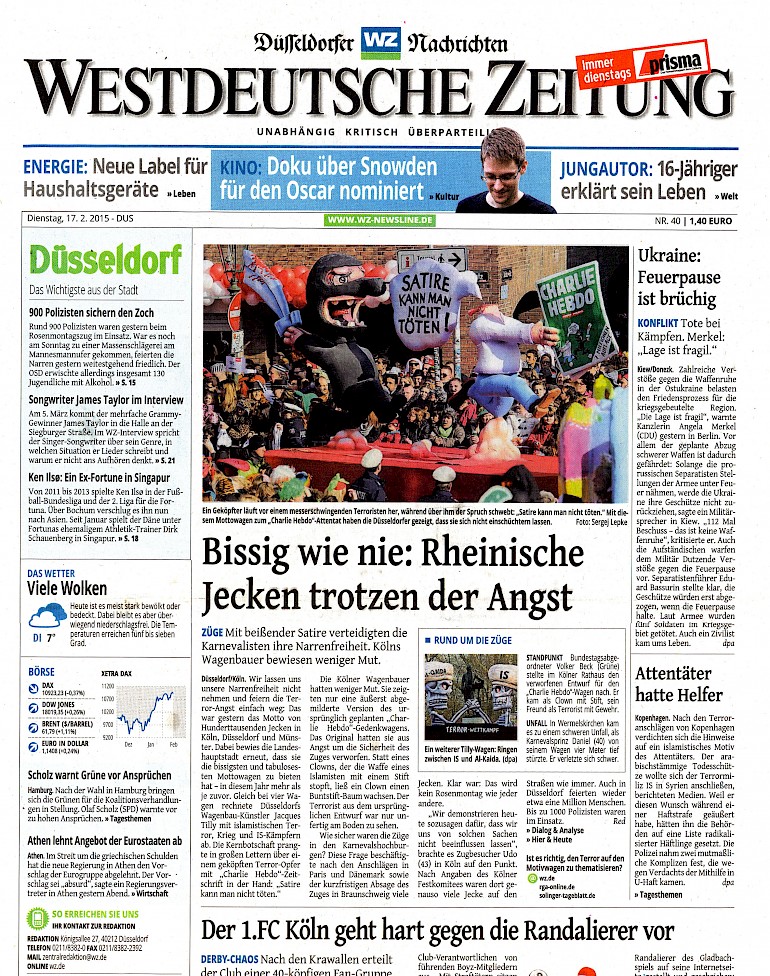 Westdeutsche Zeitung, 17.2.2015