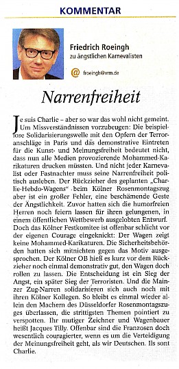 Rhein Main Presse Kommentar, 31.1.2015