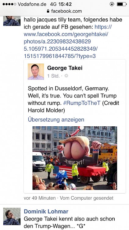 George Takei (Mr. Sulu) auf Facebook