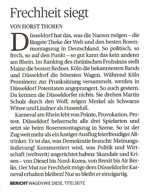 Rheinische Post, 13.2.2018