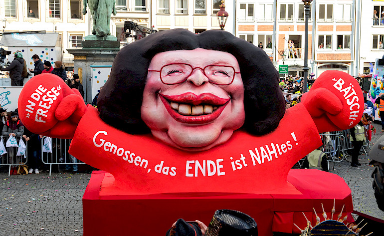 Karikatur von Andrea Nahles: &quot;Genossen, das ENDE ist NAHles!&quot;. Von der Wahl bis zum Rücktritt