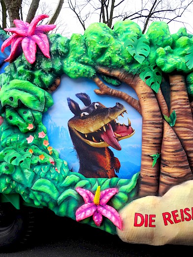 Croods Wagen Ausschnitt Krokodil