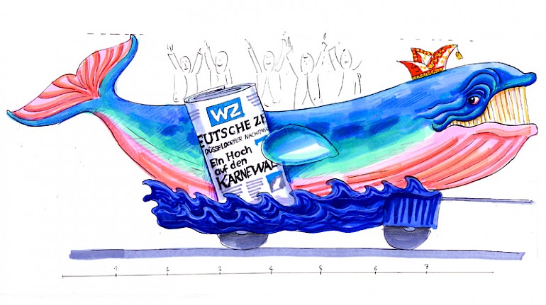 WZ-Wal Wagenentwurf für den Düsseldorfer Rosenmontagszug 2002