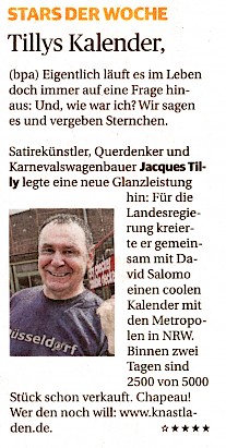 Rheinische Post, 3.11.2018 [https://rp-online.de/nrw/staedte/duesseldorf/stadtgespraech/duesseldorf-satiriker-tilly-blickt-auf-die-metropolen_aid-34196423]