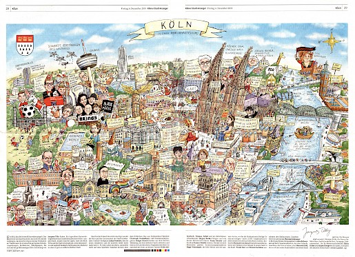 KÖLN-WIMMELBILD als Doppelseite im Kölner Stadtanzeiger vom 6.12.2019. Auch als Sonderdruck im shop.ksta.de [https://shop.ksta.de] erhältlich.