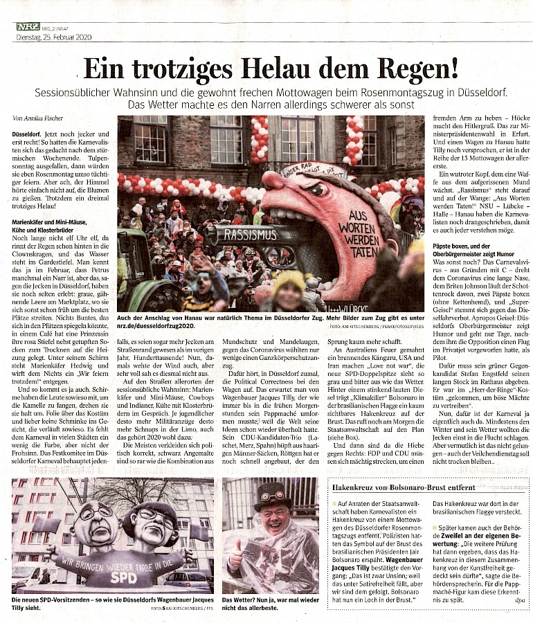 Neue Rhein Zeitung, 25.2.2020, Mantel