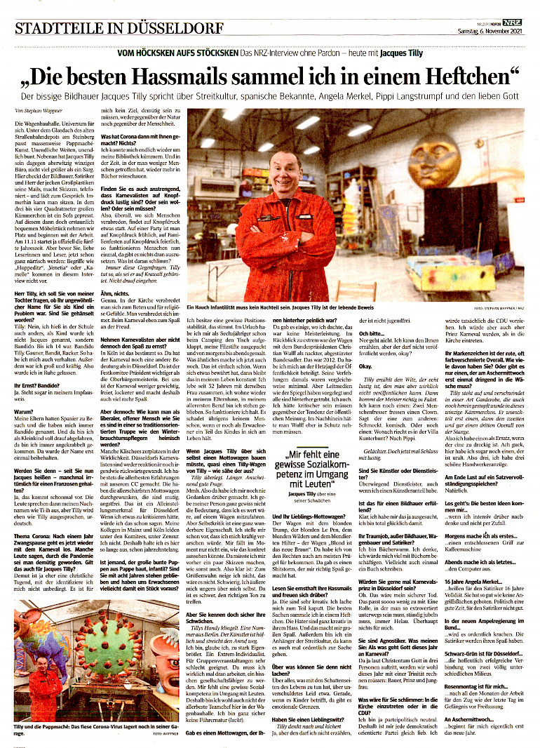 Neue Rhein Zeitung, Interview, 6.11.2021