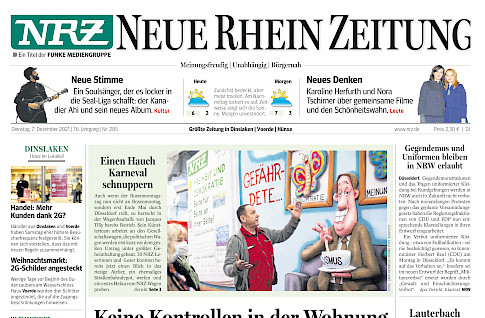 Neue Rhein Zeitung, 7.12.2021, Titelseite
